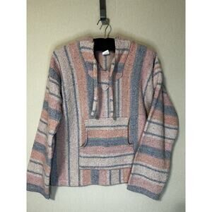 Artesanias Cuamatzi Size Lg Baja Mexican Blanket Pullover Poncho Drug Rug